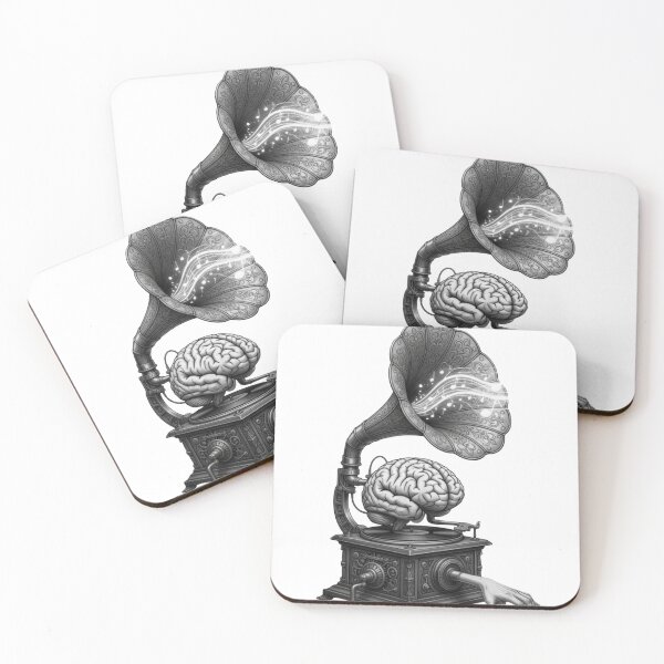 Item preview, Spooky Gramophone Brain Art | Dark Academia  designed and sold by SueQsArt.