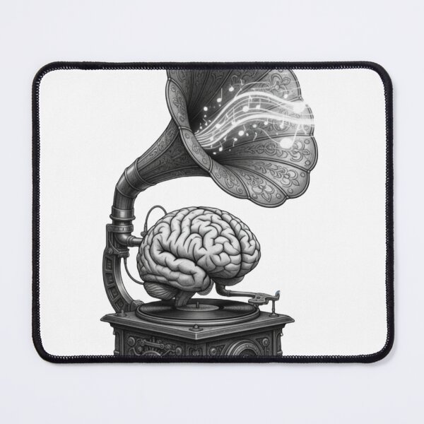 Item preview, Spooky Gramophone Brain Art | Dark Academia designed and sold by SueQsArt.