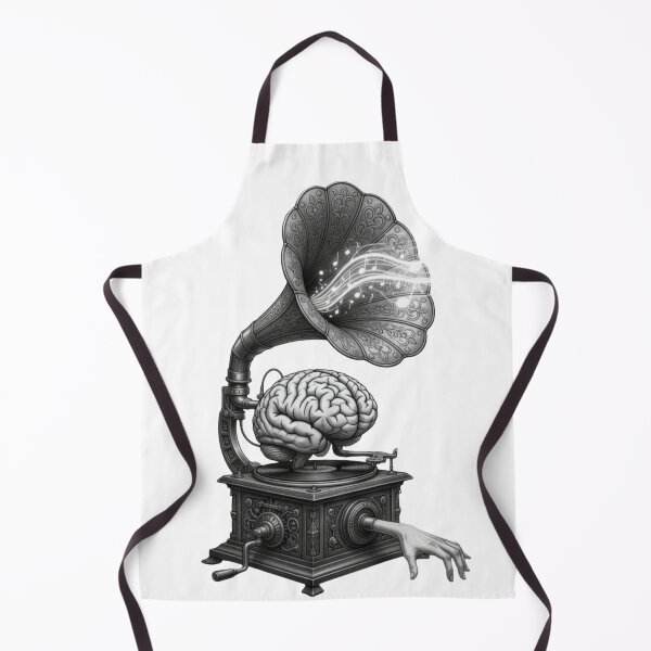Item preview, Spooky Gramophone Brain Art | Dark Academia designed and sold by SueQsArt.