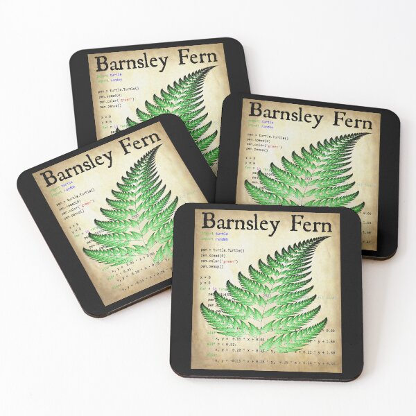 Item preview, Nerdy Vintage Barnsley Fern Fractal Math Science Teacher Black Text Parchment designed and sold by MathWare MathClips.