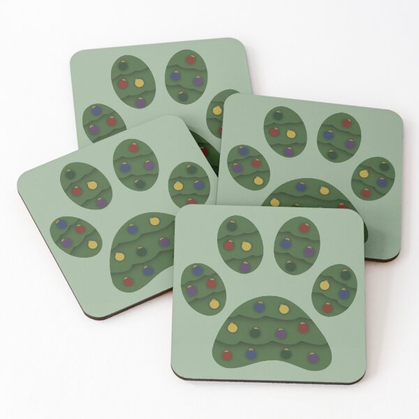 Item preview, Christmas Tree Paw Print designed and sold by Trotting Hooves.