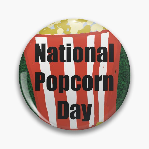 Item preview, National popcorn day 19 January  popcorn in a red and white striped bucket designed and sold by empressbat merch.