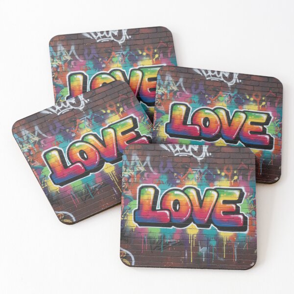 Item preview, Street Art's 'LOVE'Rainbow Rebellion ​Brick Canvas of Affection.  designed and sold by ZyVoAli.