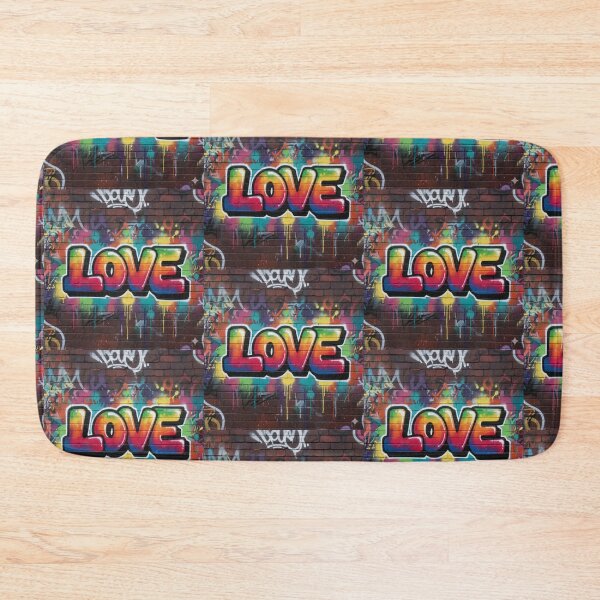 Item preview, Street Art's 'LOVE'Rainbow Rebellion ​Brick Canvas of Affection.  designed and sold by ZyVoAli.