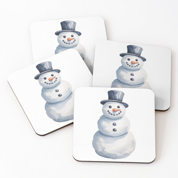 Item preview, Watercolor Snowman Art - Blue Top Hat Classic Winter Holiday Illustration designed and sold by Random Candy Studio.