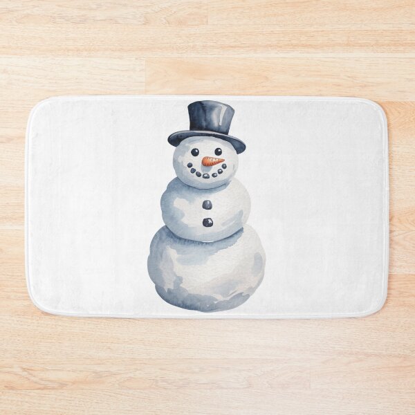 Item preview, Watercolor Snowman Art - Blue Top Hat Classic Winter Holiday Illustration designed and sold by Random Candy Studio.