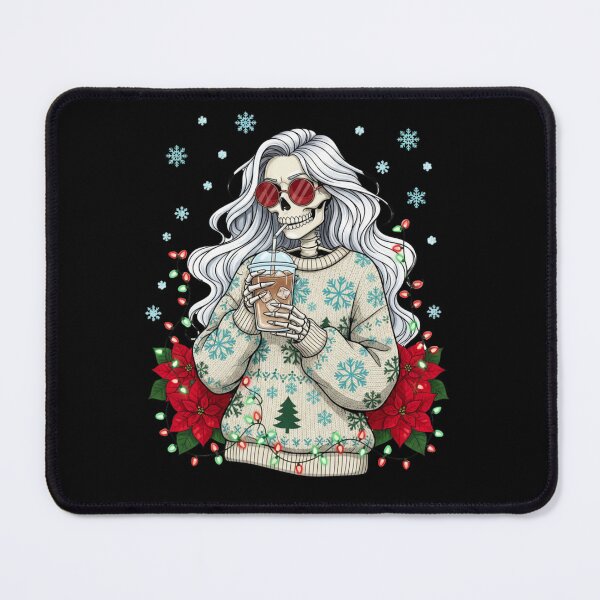 Item preview, Festive Chill Skeleton Girl | Cool Christmas Coffee Vibes designed and sold by ColorSplash123.
