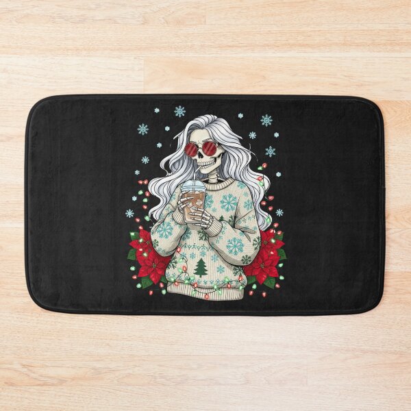 Item preview, Festive Chill Skeleton Girl | Cool Christmas Coffee Vibes designed and sold by ColorSplash123.