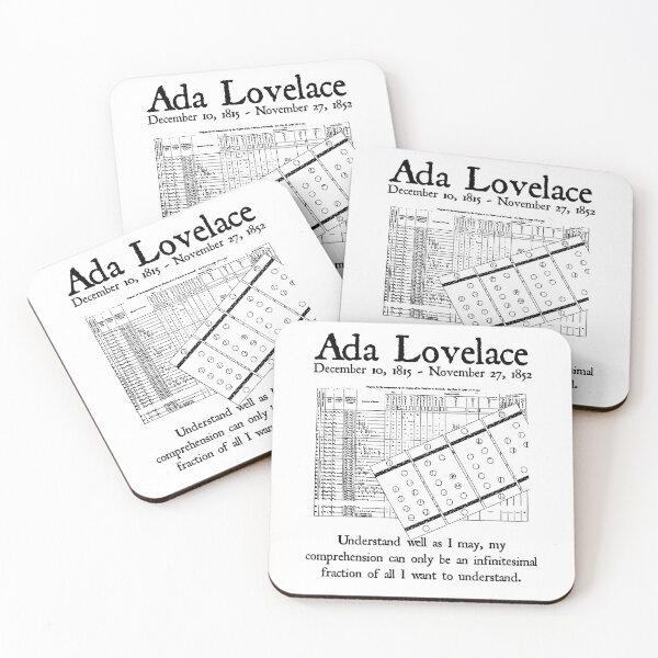 Item preview, Nerdy Vintage Ada Lovelace Understand Well as I May Math Science Teacher Black Text designed and sold by MathWare MathClips.