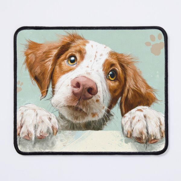 Item preview, Brittany Spaniel Peeking over Wall 01 designed and sold by Elisabeth Lucas.