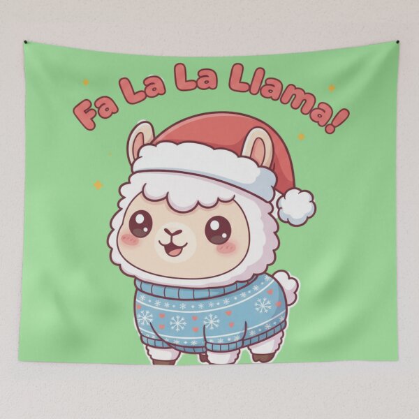 Item preview, Fa La La Llama Funny Kawaii Christmas designed and sold by EasyTees4u.
