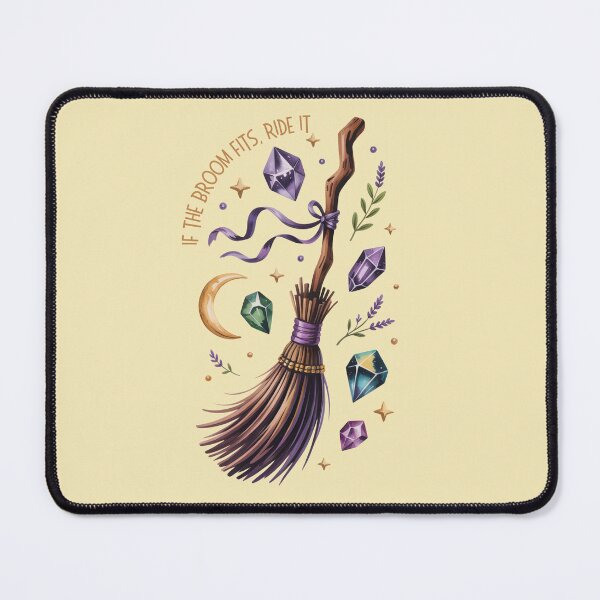 Item preview, If the Broom Fits Ride It - Witch's Broomstick Art Purple Jewel Tone Watercolor designed and sold by Random Candy Studio.