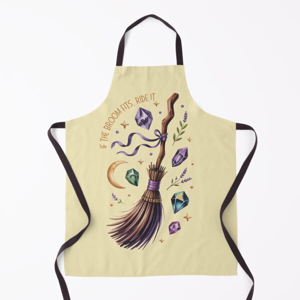 Item preview, If the Broom Fits Ride It - Witch's Broomstick Art Purple Jewel Tone Watercolor designed and sold by Random Candy Studio.
