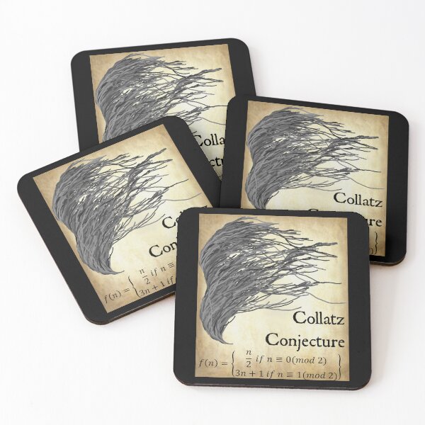 Item preview, Nerdy Vintage Collatz Conjecture 3n+1 Problem l Math Science Teacher Black Text Parchment designed and sold by MathWare MathClips.