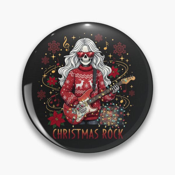 Item preview, Skeleton Girl Guitar Christmas Vibes | Cool Gothic Rock Holiday Art designed and sold by ColorSplash123.