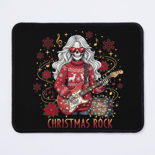 Item preview, Skeleton Girl Guitar Christmas Vibes | Cool Gothic Rock Holiday Art designed and sold by ColorSplash123.