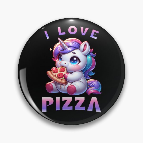 Artikelvorschau, Süßes Einhorn isst Pizza - Cute Unicorn Loves Pizza | Lustiges T-Shirt, Sticker & Geschenkidee entworfen und verkauft von ChrismaPrint.