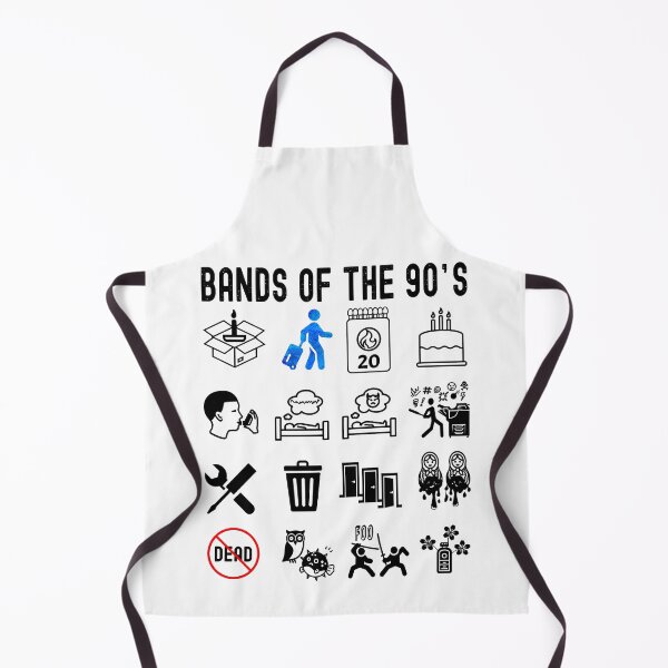 Item preview, Funny Nerdy More Iconic 90s Alt Rock Band Icons Black Text designed and sold by MathWare MathClips.