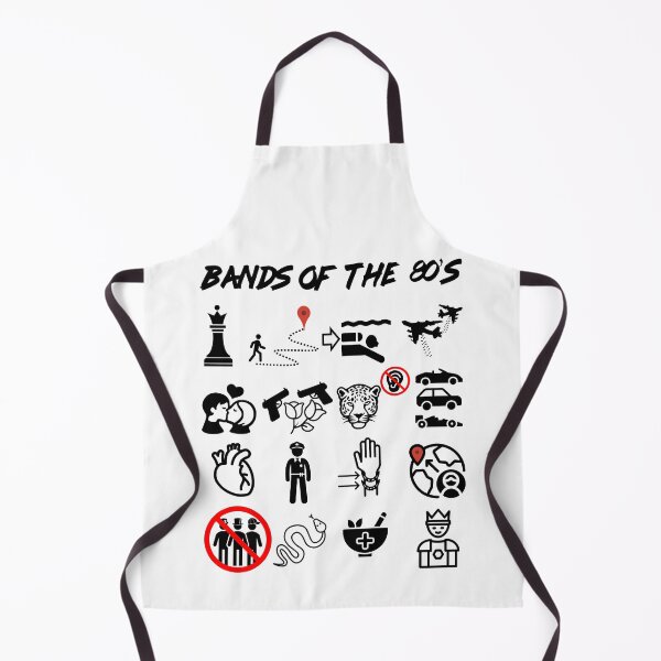 Item preview, Funny Nerdy Iconic Bands of the 80s Black Text designed and sold by MathWare MathClips.