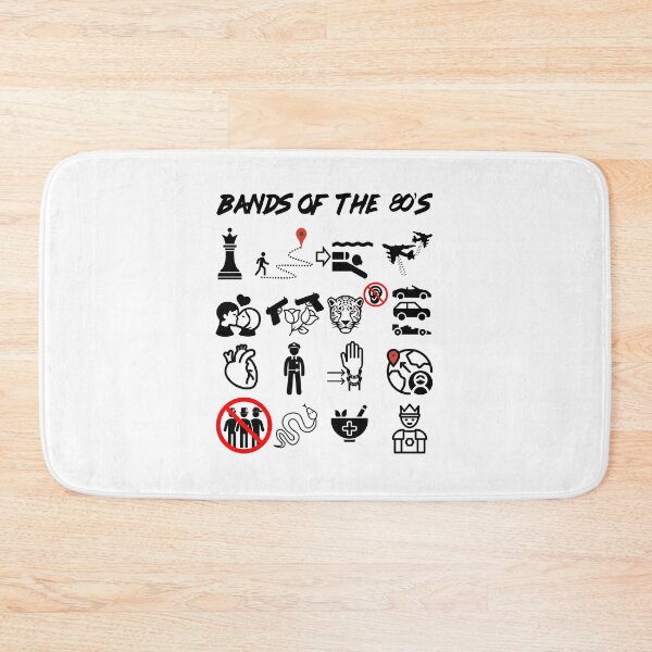Item preview, Funny Nerdy Iconic Bands of the 80s Black Text designed and sold by MathWare MathClips.