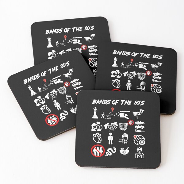 Item preview, Funny Nerdy Iconic Bands of the 80s White Text designed and sold by MathWare MathClips.