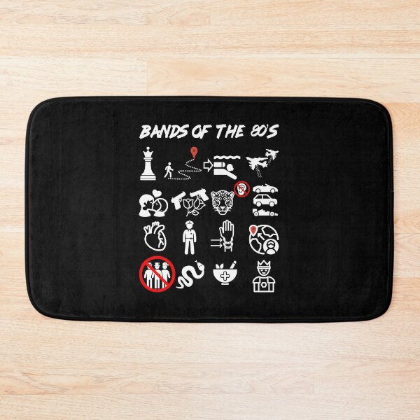 Item preview, Funny Nerdy Iconic Bands of the 80s White Text designed and sold by MathWare MathClips.
