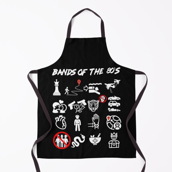 Item preview, Funny Nerdy Iconic Bands of the 80s White Text designed and sold by MathWare MathClips.