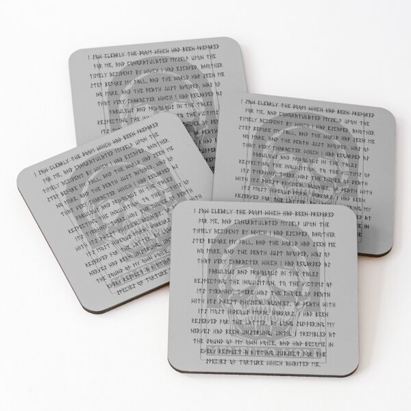 Item preview, Nerdy Memento Mori Edgar Allan Pit and Pendulum Poe Quote Black Text designed and sold by MathWare MathClips.