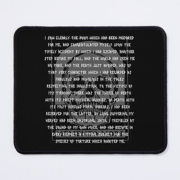 Item preview, Nerdy Memento Mori Edgar Allan Pit and Pendulum Poe Quote White Text designed and sold by MathWare MathClips.