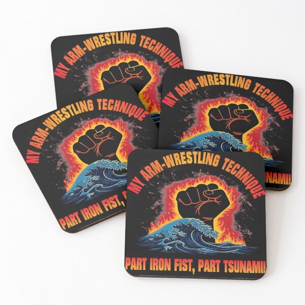 Item preview, Arm Wrestling Iron Fist Part Tsunami Graphics designed and sold by CoolCrazyQuirky.