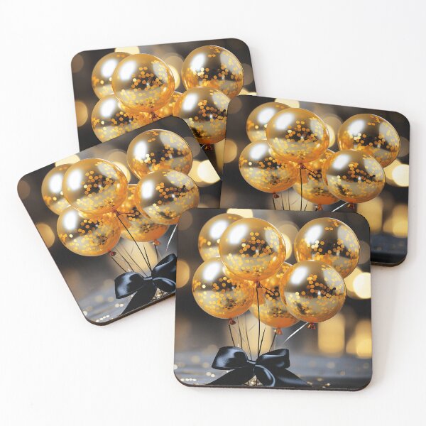 Item preview, Celebrate With Golden Balloons And (Faux) Sparkles Art designed and sold by DEC02.