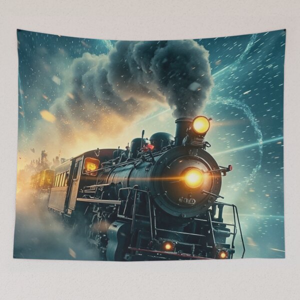 Item preview, Starlit Express - Cinematic Christmas Train Through the Snow designed and sold by Artfully Entertained.