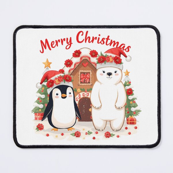Item preview, Polar Bear and Penguin Wearing Santa Hat, Moose Wearing Scraft, and Raindeer Wearing Ha designed and sold by PWDigitalArt.