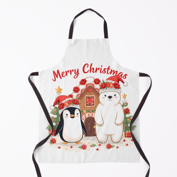 Item preview, Polar Bear and Penguin Wearing Santa Hat, Moose Wearing Scraft, and Raindeer Wearing Ha designed and sold by PWDigitalArt.