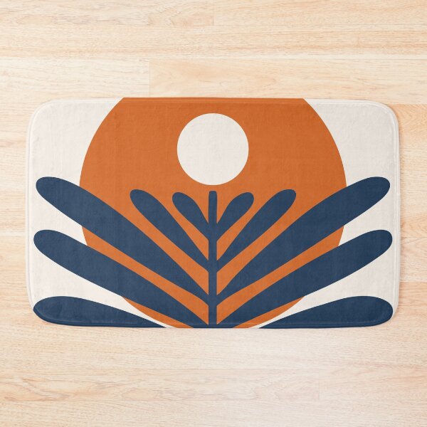 Item preview, Tropical Botanical and Sun in Navy Blue and Burnt Orange designed and sold by nineFlorals.