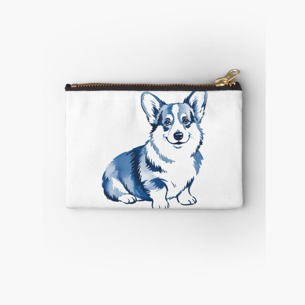 Item preview, Blue Corgi Art - Minimalist Watercolor Dog Illustration Cute Corgi designed and sold by Random Candy Studio.