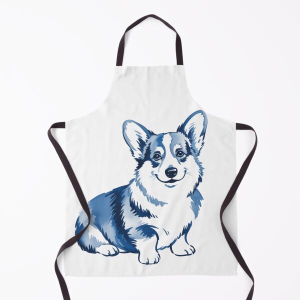 Item preview, Blue Corgi Art - Minimalist Watercolor Dog Illustration Cute Corgi designed and sold by Random Candy Studio.