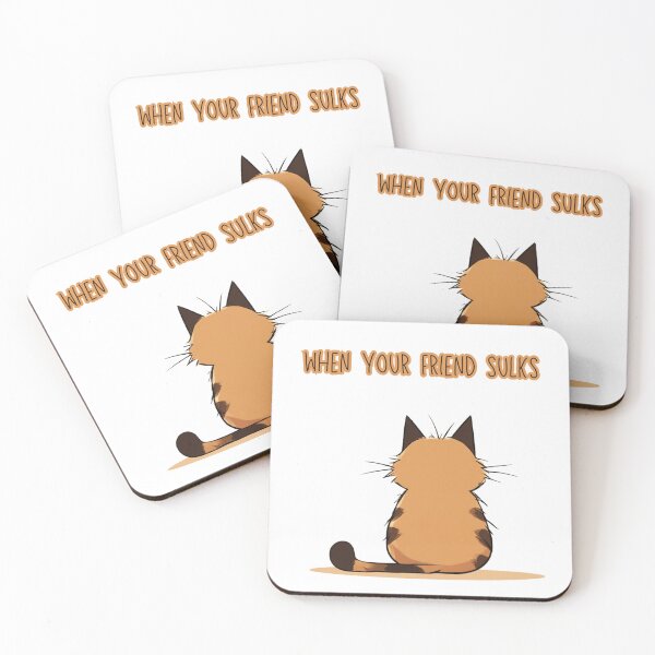 Item preview, When your friend sulks, the back of the cat, a funny, simple artwork designed and sold by silent-violin.