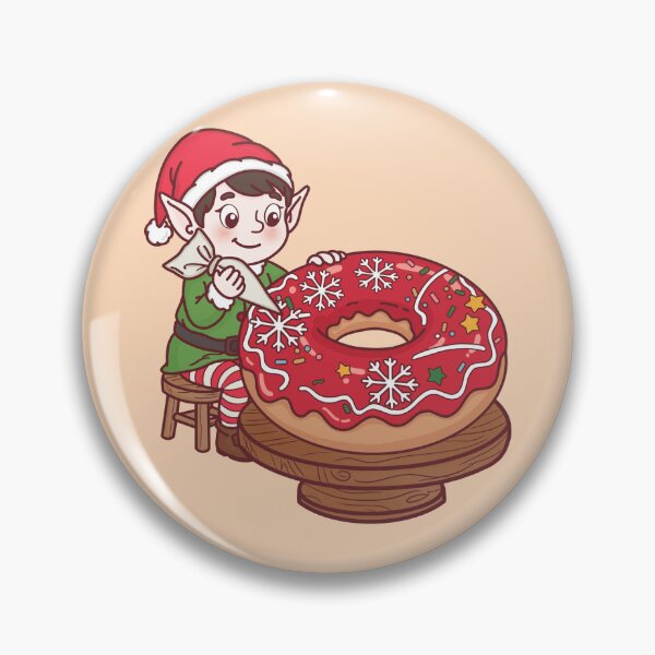 Item preview, Christmas Elf Decorating Donut – Cute Holiday Bakery Art designed and sold by BGMeYou.