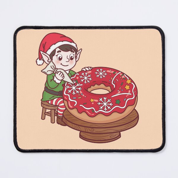 Item preview, Christmas Elf Decorating Donut – Cute Holiday Bakery Art designed and sold by BGMeYou.