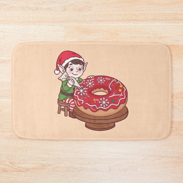 Item preview, Christmas Elf Decorating Donut – Cute Holiday Bakery Art designed and sold by BGMeYou.