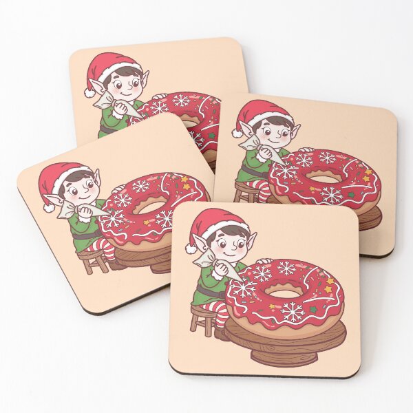 Item preview, Christmas Elf Decorating Donut – Cute Holiday Bakery Art designed and sold by BGMeYou.
