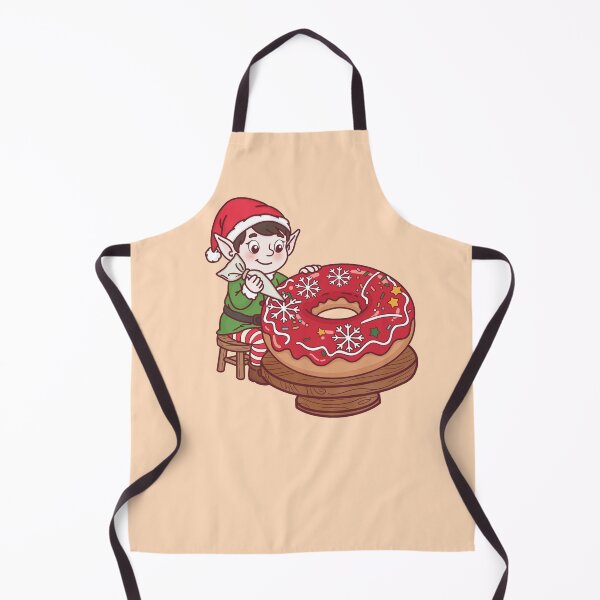 Item preview, Christmas Elf Decorating Donut – Cute Holiday Bakery Art designed and sold by BGMeYou.