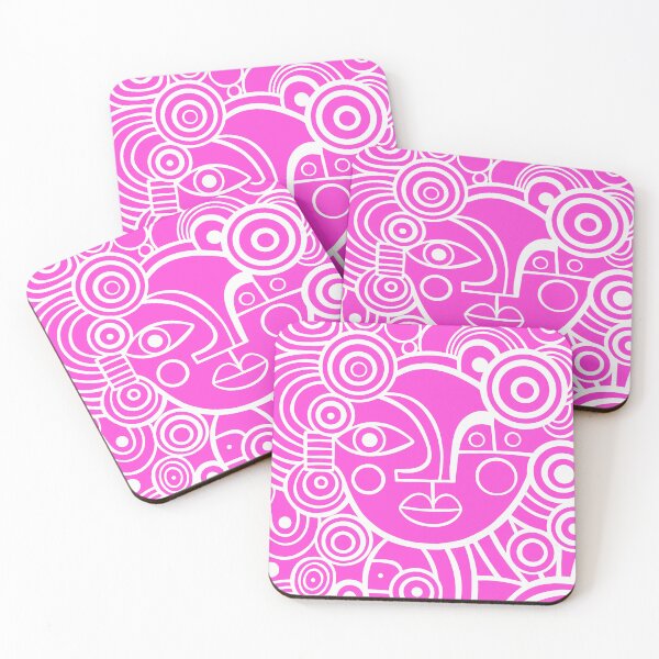 Item preview, Cubism Hot Pink Abstract Art Face Line Design  designed and sold by DEC02.