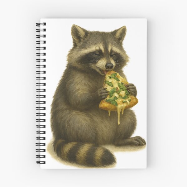 Item preview, Raccoon Eating a Veggie Pizza Slice designed and sold by thehaywirehoney.