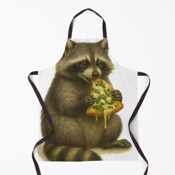 Item preview, Raccoon Eating a Veggie Pizza Slice designed and sold by thehaywirehoney.