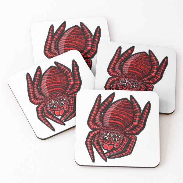 Item preview, Anansi Inspired Friendly Striped Crimson & Black Spider designed and sold by EMJeanmougin.