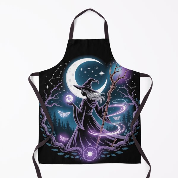 Item preview, Mystical Witch Moon Art - Purple Teal Magic Staff Crystal Ball Celestial Design designed and sold by Random Candy Studio.