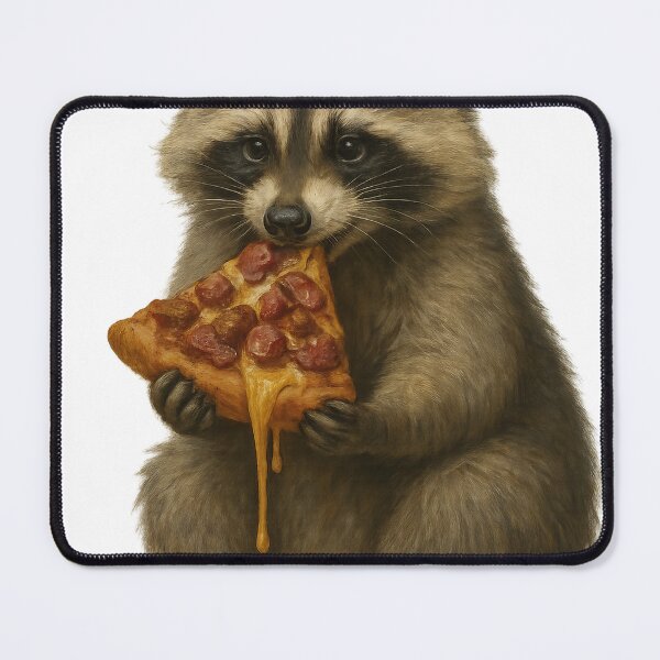 Item preview, Raccoon Eating a Meat Lovers Pizza designed and sold by thehaywirehoney.