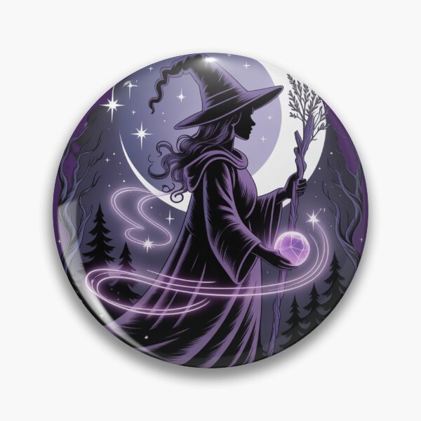 Item preview, Mystical Witch Silhouette Art - Purple Moon Magic Celestial Witchcraft Design designed and sold by Random Candy Studio.